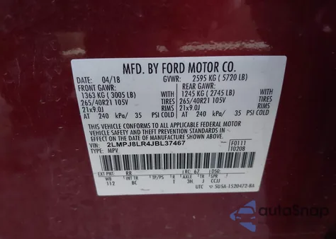 2018 Lincoln Mkx Reserve from USA, damaged, VIN 2LMPJ8LR4JBL37467